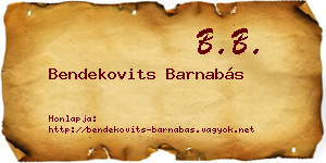 Bendekovits Barnabás névjegykártya