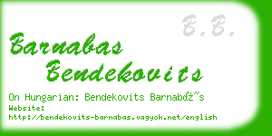 barnabas bendekovits business card